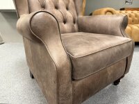 Sessel mit Hocker Chesterford Anilinleder braun