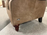 Sessel mit Hocker Chesterford Anilinleder braun