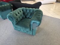 Sessel Chesterfield Samt Dunkelgrün ca. 114 cm