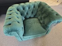Sessel Chesterfield Samt Dunkelgrün ca. 114 cm