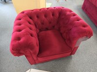 Sessel Chesterfield Samt rot ca. 114 cm