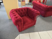Sessel Chesterfield Samt rot ca. 114 cm