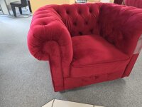 Sessel Chesterfield Samt rot ca. 114 cm