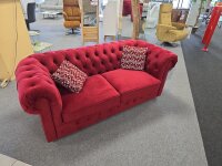 Sofa 3-Sitzer Chesterfield Samt rot ca. 198 cm