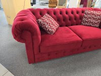 Sofa 3-Sitzer Chesterfield Samt rot ca. 198 cm