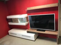 Wohnwand 2 Light Line 2 weiß Lack Kanada Eiche...