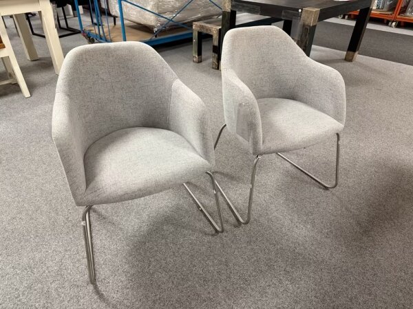 2er Set Sessel Theo silbergrau ca. 60/85/63 cm