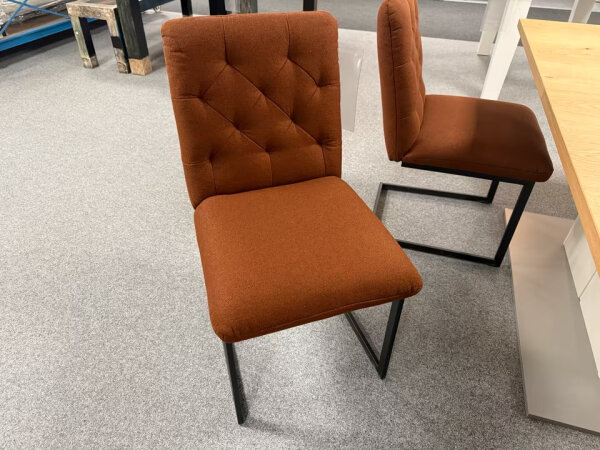 2er Set Stuhl Sixty kupfer Metallgestell schwarz matt