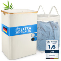 Hochwertiger Wäschekorb beige100 l atmungsaktiver Stoff