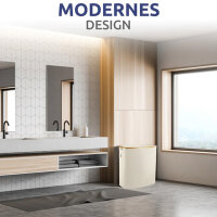 Hochwertiger Wäschekorb beige100 l atmungsaktiver Stoff