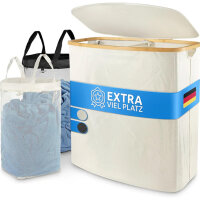 Hochwertiger Wäschekorb beige140 L atmungsaktiver...