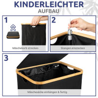 Hochwertiger Wäschekorb beige140 L atmungsaktiver Stoff  2 Fächer