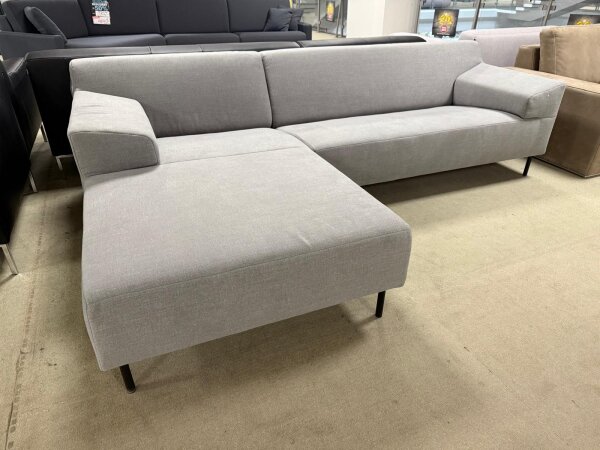 Freistil Ecksofa 180 links hell staubgrau 2064 Fuß schwarz