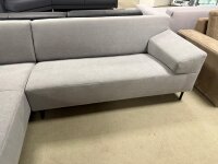 Freistil Ecksofa 180 links hell staubgrau 2064 Fuß schwarz