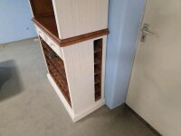 Buffet Bodde Weinschrank T14 Kiefer massiv usedweiß lackiert Honigfarben