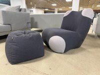 Freistil Rolf Benz Sessel mit Hocker 171 schwarzgrau...