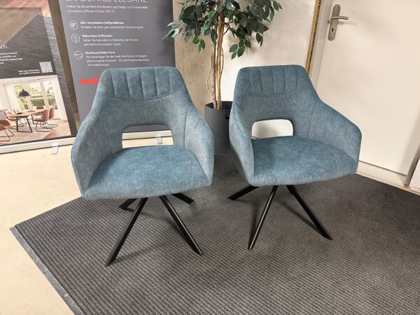 2er Set Armlehnenstuhl Moreda Jade Gestell Metall schwarz Caravaggio Jade