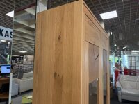 Vitrine II Gaja WZ-0315 Wildeiche massiv naturstabverleimt, Front Hirnholz-Elemente, 106/201/40