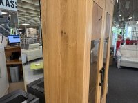 Vitrine II Gaja WZ-0315 Wildeiche massiv naturstabverleimt, Front Hirnholz-Elemente, 106/201/40