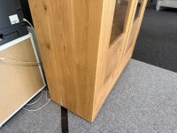 Vitrine II Gaja WZ-0315 Wildeiche massiv naturstabverleimt, Front Hirnholz-Elemente, 106/201/40