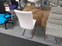 Schwingstuhl Paulo 2er Set weiß PU Naht creme...