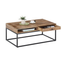 Couchtisch Alison Mango massiv 100x60 Gestell schwarz