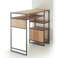 Bartisch Carlos Eiche massiv geölt Metallgestell schwarz