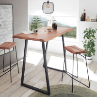 Bartisch Stehtisch Goa Akazie massiv Baumkante 140x77cm