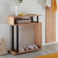 Konsole Lucio Eiche massiv geölt Metallgestell schwarz