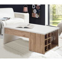 Couchtisch Merlot mit Glashaltern Regal für 6...