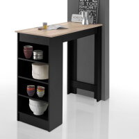 Bartisch Stehtisch Mojito Regal Sonoma Eiche schwarz
