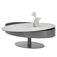 Couchtisch Sinisa Tischplatte Keramik weiß marmoriert Stauraum