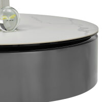 Couchtisch Sinisa Tischplatte Keramik weiß marmoriert Stauraum