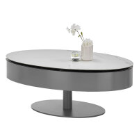 Couchtisch Sinisa Tischplatte Keramik weiß marmoriert Stauraum