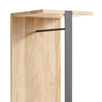 Garerobenpaneel Tadeo Eiche massiv Metall schwarz