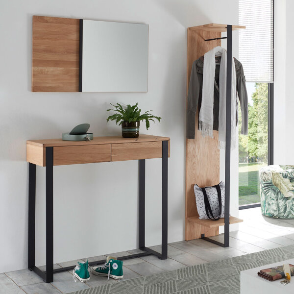 Garderobenset Tadeo 3-teilig Eiche massiv