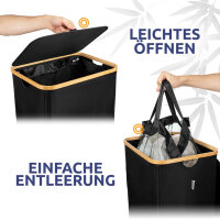 Wäschekorb schwarz 100 l hochwertig atmungsaktiver Stoff