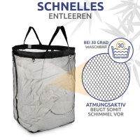 Hochwertiger Wäschekorb beige100 l atmungsaktiver Stoff
