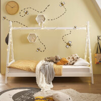 Kinderbett Sora Kiefer massiv weiß Zeltbett...