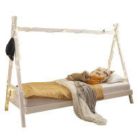 Kinderbett Sora Kiefer massiv weiß Zeltbett Liegefläche 90x200cm