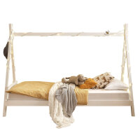 Kinderbett Sora Kiefer massiv weiß Zeltbett Liegefläche 90x200cm