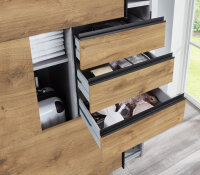 Schwebetürenschrank Saigon Plankeneiche 3-türig Spiegel 270cm