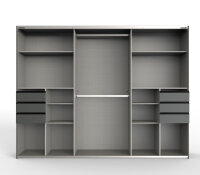 Kleiderschrank Saigon Schwebetüren Graphit Spiegel 270cm