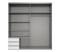 Schwebetürenschrank Emden Plankeneiche und Graphit 179 cm