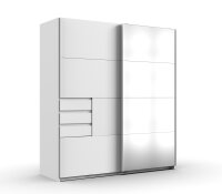 Schwebtürenschrank Oldenburg Weiß Spiegel 180 cm
