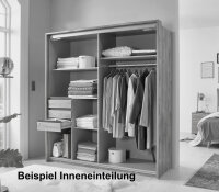 Schwebtürenschrank Oldenburg Weiß Spiegel 180 cm