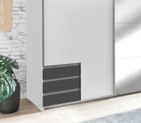 Schwebtürenschrank Emden Weiß Graphit 179 cm