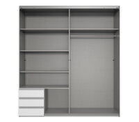 Schwebtürenschrank Emden Weiß Graphit 179 cm