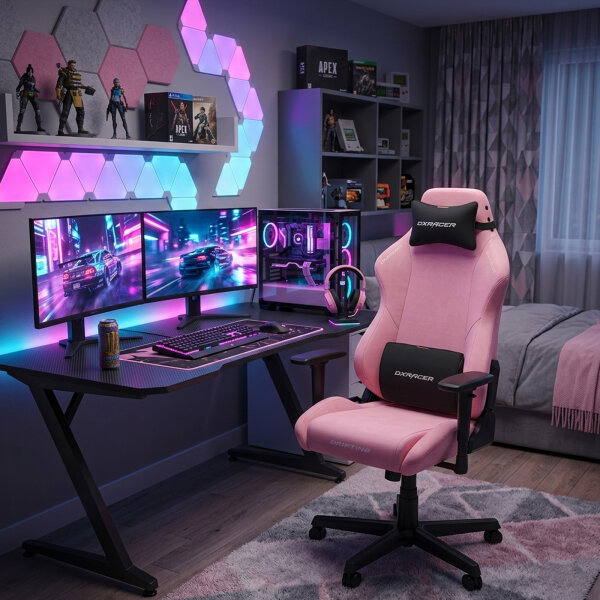 DXRacer Drifting XL DC23PP Gaming-Stuhl Pink 3D-Armlehnen Coolingpad