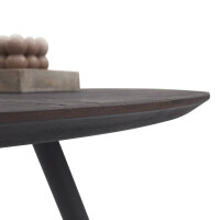 Esstisch Joe  Recyceltes Teak und Metallgestell Wankelförmig 111cm
